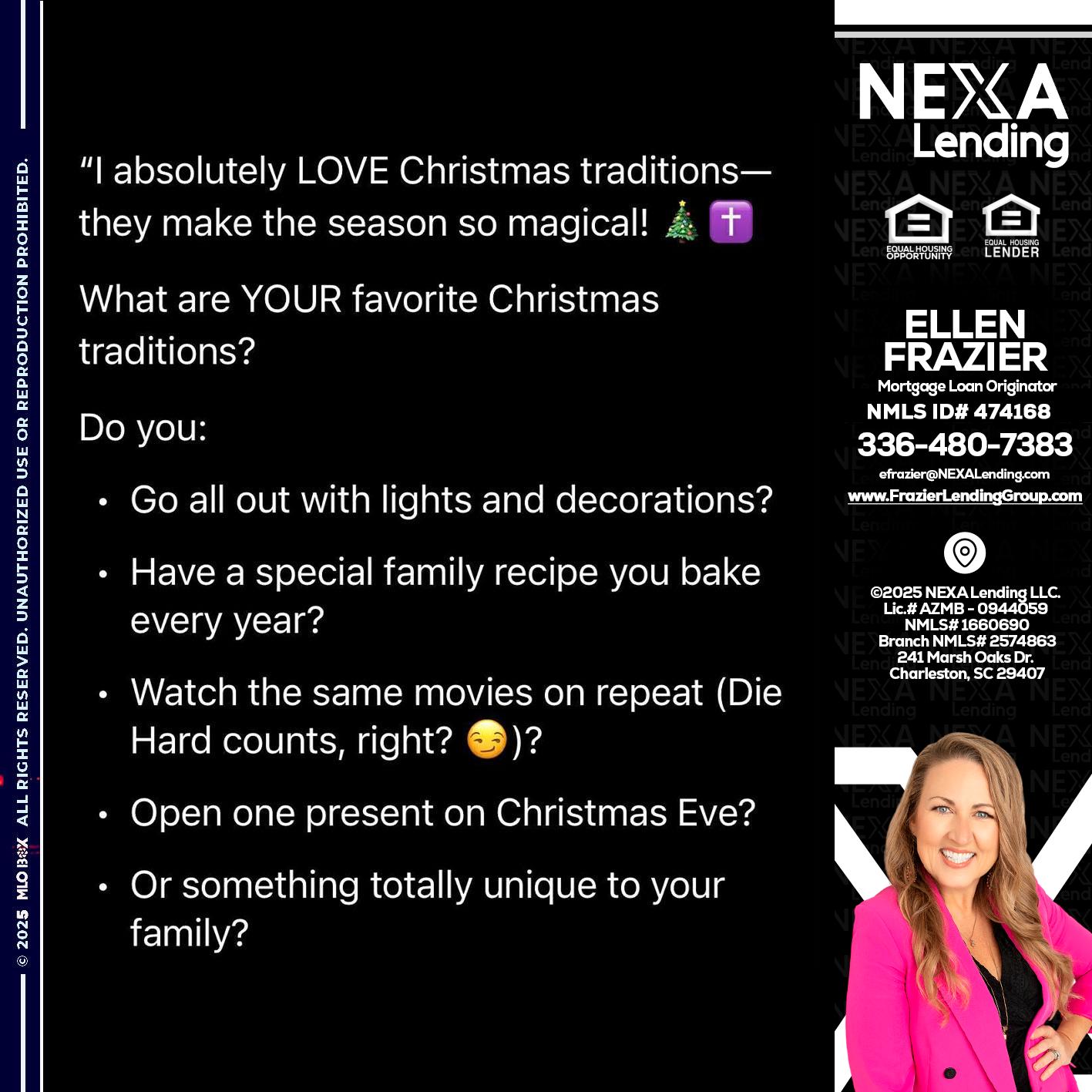 I love christmas - Ellen Frazier -Mortgage Broker