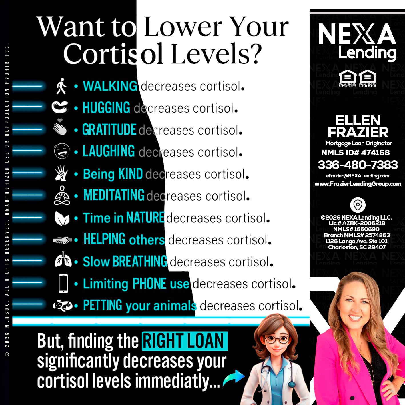 Want to lower Your Cortisol Levels? - Ellen Frazier -Branch Manager