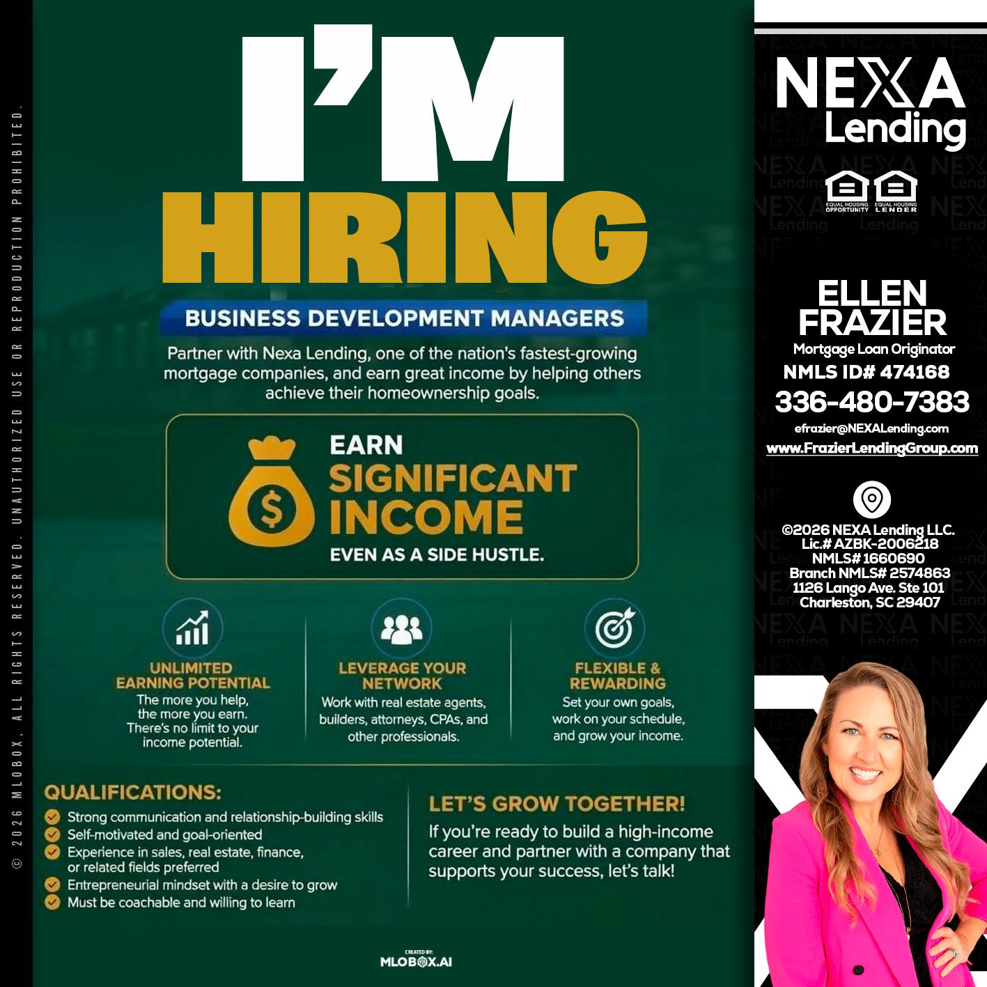 IM HIRING - Ellen Frazier -Branch Manager