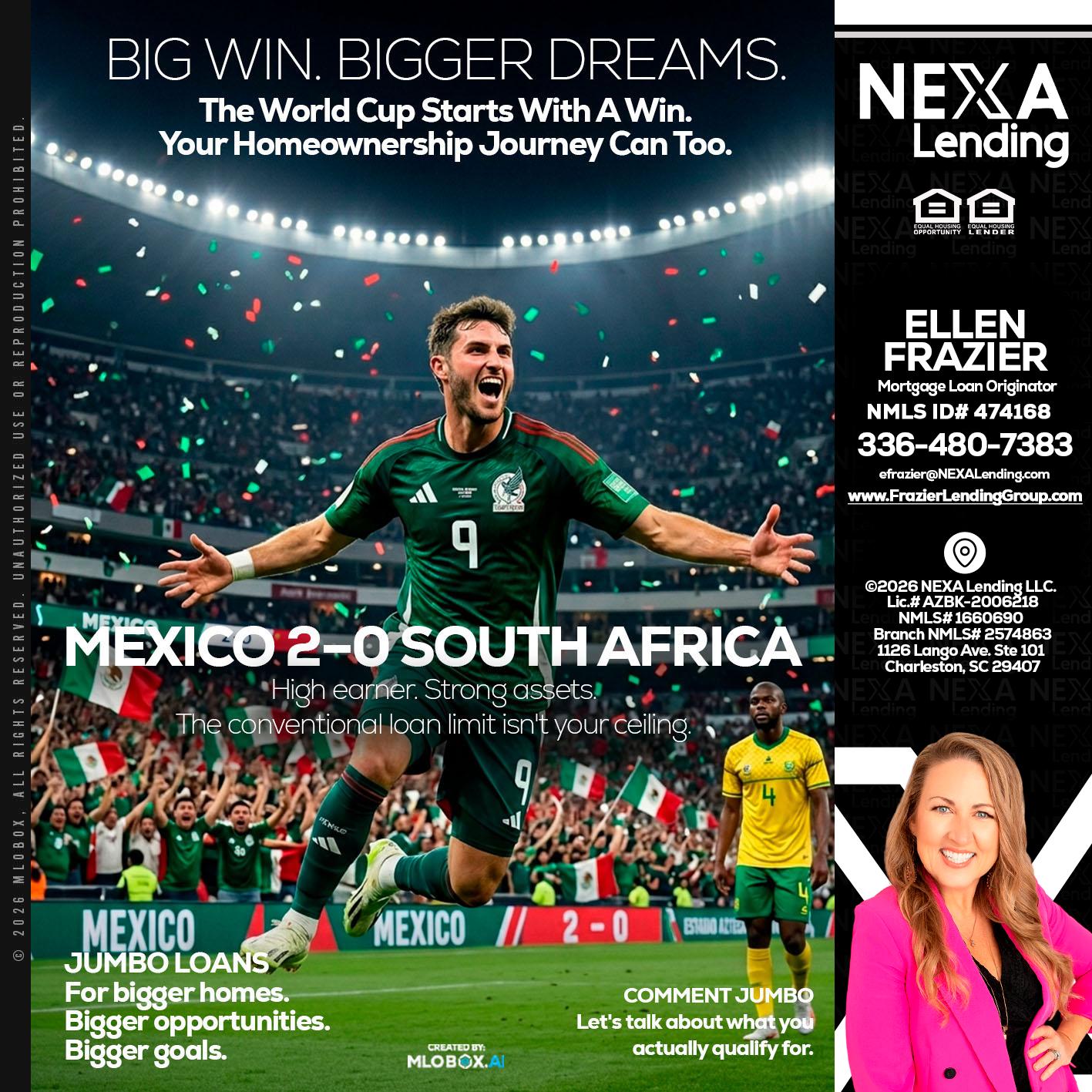 MEXICO 2-0 SOUTH AFRICA - Ellen Frazier -Branch Manager