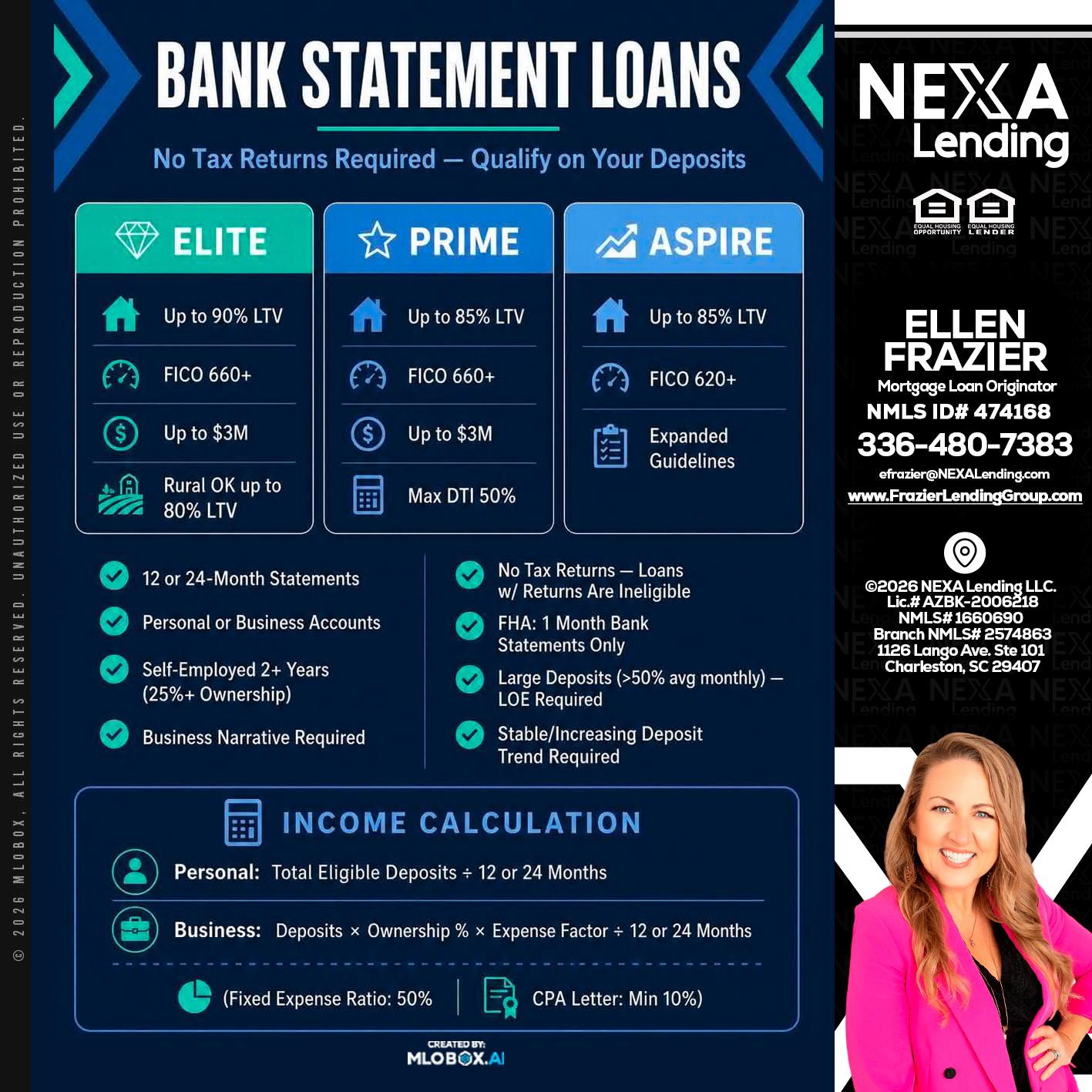BANK STATEMENT - Ellen Frazier -Branch Manager